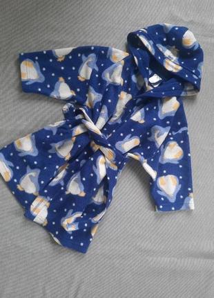 Яркий халат флис пингвины