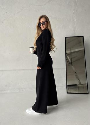 Вязаный костюм: кардиган + штаны палаццо (6 цветов) 30% шерсть