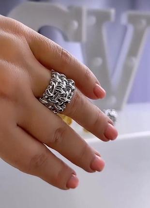 ❤️❤️❤️стильная новая широкая плетеная кольца 17 р