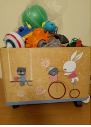 Ящик для игрушек, передвижной, с ручками