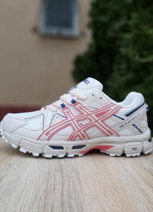 Asics gel kahana 8 білі з рожевим та синім
