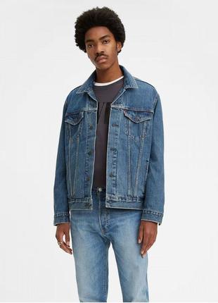 Джинсовка levis 501 в стилі 80-х куртка levi's relaxed fit trucker jacket med indigo