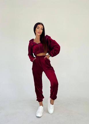 Спортивный костюм тройка велюровый плюш