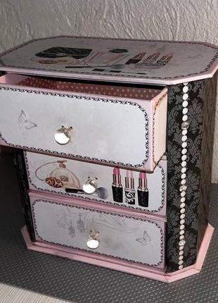 Скринька для прикрас міні-комод шкатулка декор органайзер для косметики в гарному стані