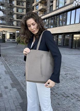 Натуральная кожа сумка шоппер италия