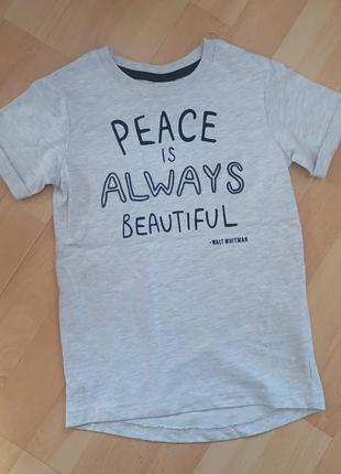 Футболка h&m 2-4 peace is always beautiful