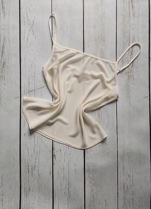 Шелковая майка на бретелях michael kors, шифоновая майка michael kors, молочная майка michael kors