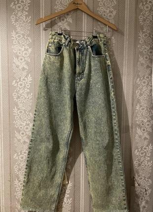Bershka straight high waist высокая посадка широкие джинсы