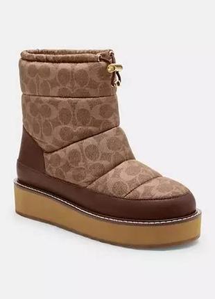 Дутики coach idella bootie in signature nylon