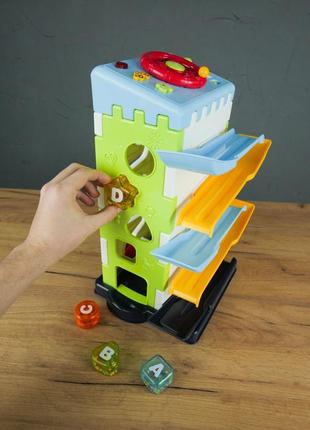 Розвиваюча вежа (73301) звуки, мелодії, пісні англійською, трек, підсвічування, сортер