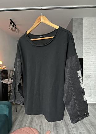 Лонгслив с джинсовыми рукавами от reserved