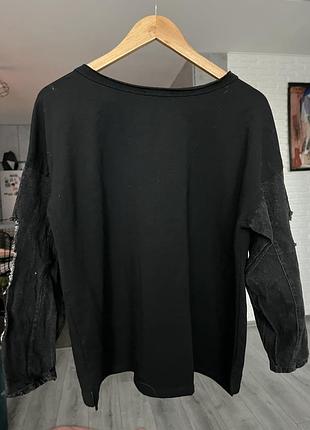 Лонгслив с джинсовыми рукавами от reserved