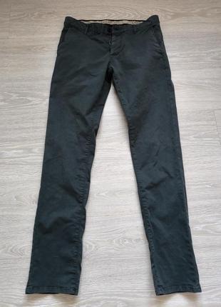 Штани брюки натуральна бавовна хлопок джинси 32 34 colins slim fit хаки чоловічі мужские