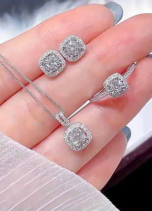 Набор цепочка  кулон кольцо