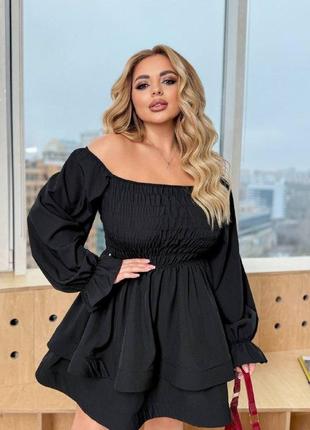 Оригинальное платье с двойной юбкой.сукня