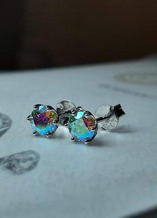 925 sterling silver 0.5ct gra серьги-гвоздики муасанит бриллианты