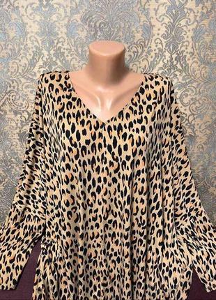 Красивая кофта блуза анимал принт большой размер батал 54 /56 блузка реглан4 фото