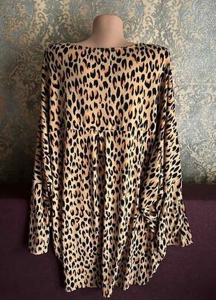 Красивая кофта блуза анимал принт большой размер батал 54 /56 блузка реглан6 фото