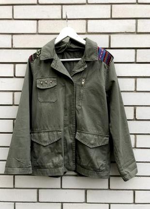 Куртка,парку,жакет ,піджак з нашивками,в стилі мілітарі,хакі george