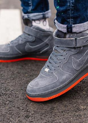 Жіночі кросівки nike air force1 high grey fur