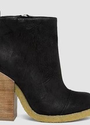 Сапоги женские allsaints lakote black leather stacked-heel boots