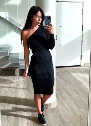 Жіноча сукня міді в рубчик,женское платье миди трикотажное,трикотажна2 фото