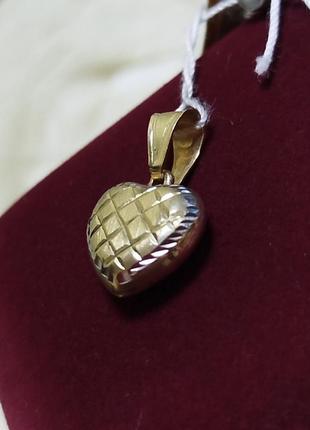Золота підвіска серце 585 проби.
