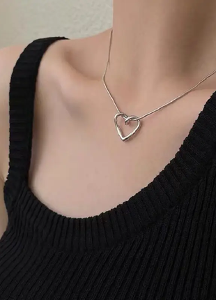 Ланцюжок підвіска серце прикраса на шию серце
