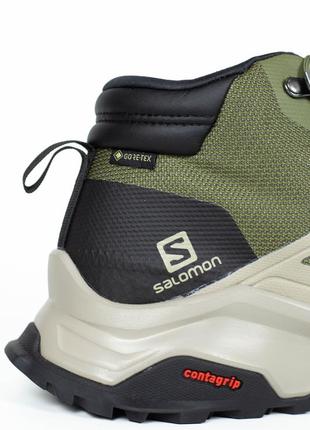Оригинальные мужские кроссовки высокие треккинговые salomon x raise mid горизонтальноx gore-tex 410958 44.5-28.5 см4 фото