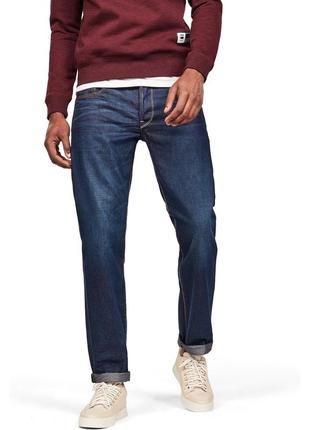 Мужские темные синие прямые джинсы g-star raw 3301 relaxed оригинал размер 30/32