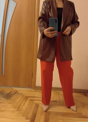 Модний шкіряний кардиган, розмір 16