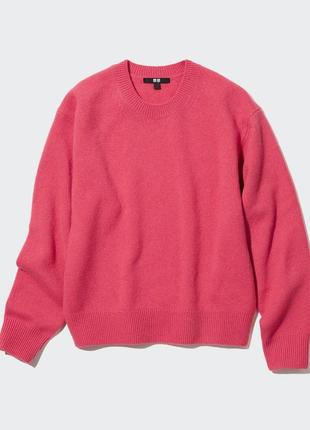 Шерстяний кораловий светр uniqlo ,l-xl