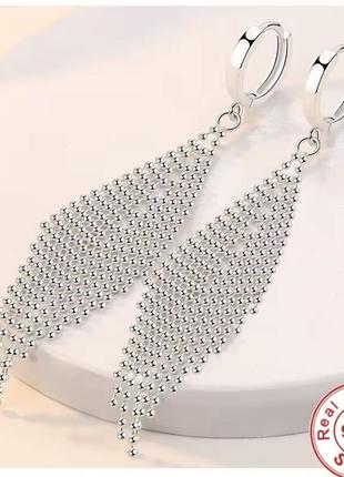 Стильные серебряные серьги s925
