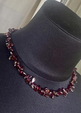 Вiнтажне кольє намисто з гранатів