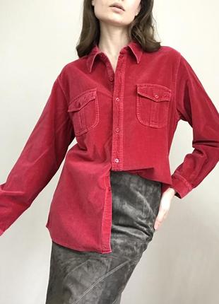 100% бавовна. сорочка з вельвету бордова lone star вінтажна кежуал стиль