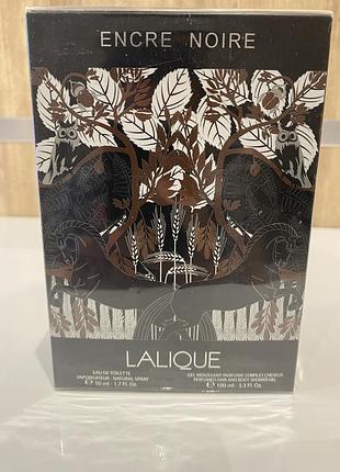 Lalique encre noire парфюмированный набор 50 мл туалетная вода+100 мл гель для душа, оригинал
