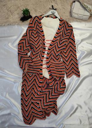 Длинный вязаный кардиган zara p m