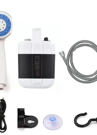 Душ портативний, кемпінговий з помпою на акумуляторі usb travel shower 2200 маг