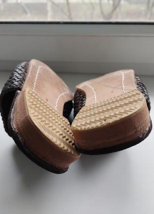 Домашні шкіряні капці мюлі бабуші ручна робота