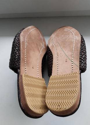 Домашні шкіряні капці мюлі бабуші ручна робота