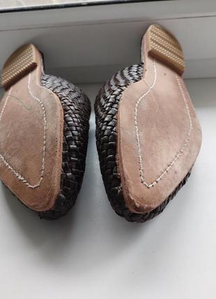 Домашні шкіряні капці мюлі бабуші ручна робота