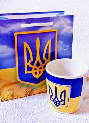 Набір чашка фаянс україна 200мл + подарунковий пакет арт.4265-4