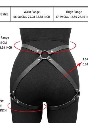 Портупея з гартерами. розмір : 42-48. матеріал: шкірозамінник. колір: чорний.