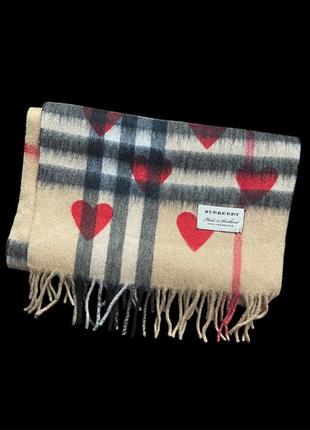 Шарф burberry heart pattern scarf cashmere кашемир