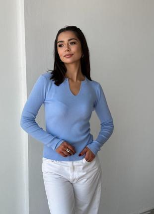 Лонгслив женский в рубчик. 2