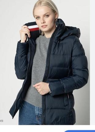 Новый.брендовый пуховик tommy hilfiger premium Portland embroidery logo London jacket navy оригинал.зе свежих