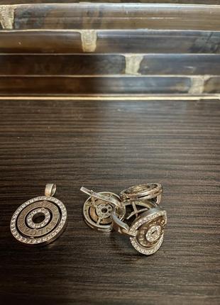 Серебряный набор с позолотой булгари