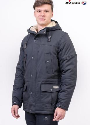 Куртка мужская зимняя синяя avecs av-960с размеры 46 48