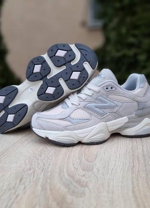 Жіночі кросівки 
new balance 9060 світло сірі з рожевим