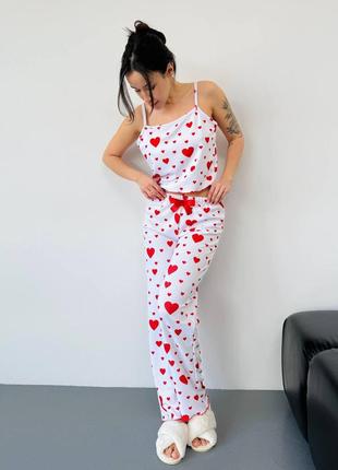Пижама с сердечками из рубчика